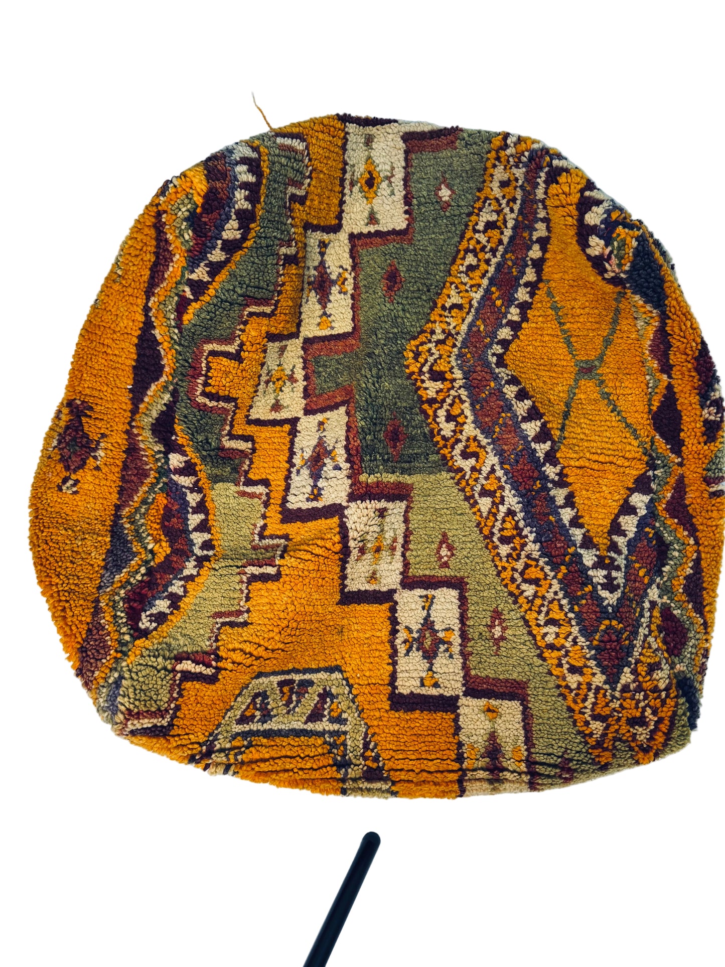 Vintage Moroccan Mustard Pouf
