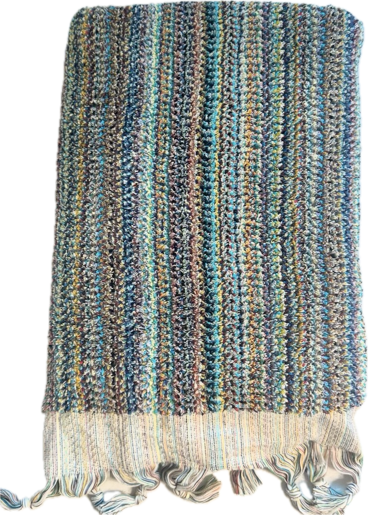 Hand Made Cotton Bath Towels Striped Multicolor
