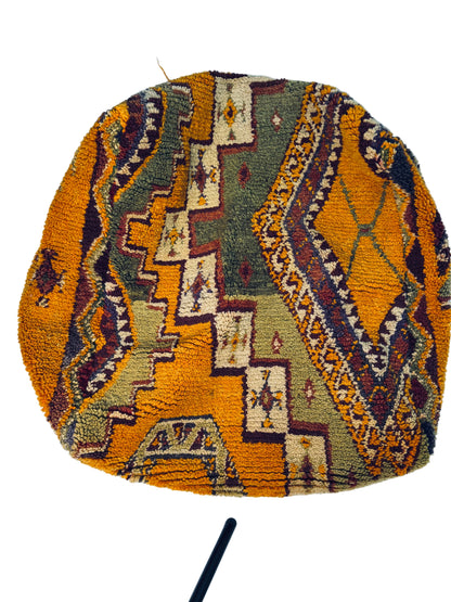 Vintage Moroccan Mustard Pouf