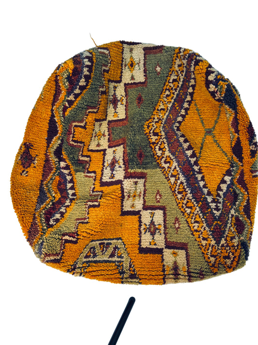 Vintage Moroccan Mustard Pouf