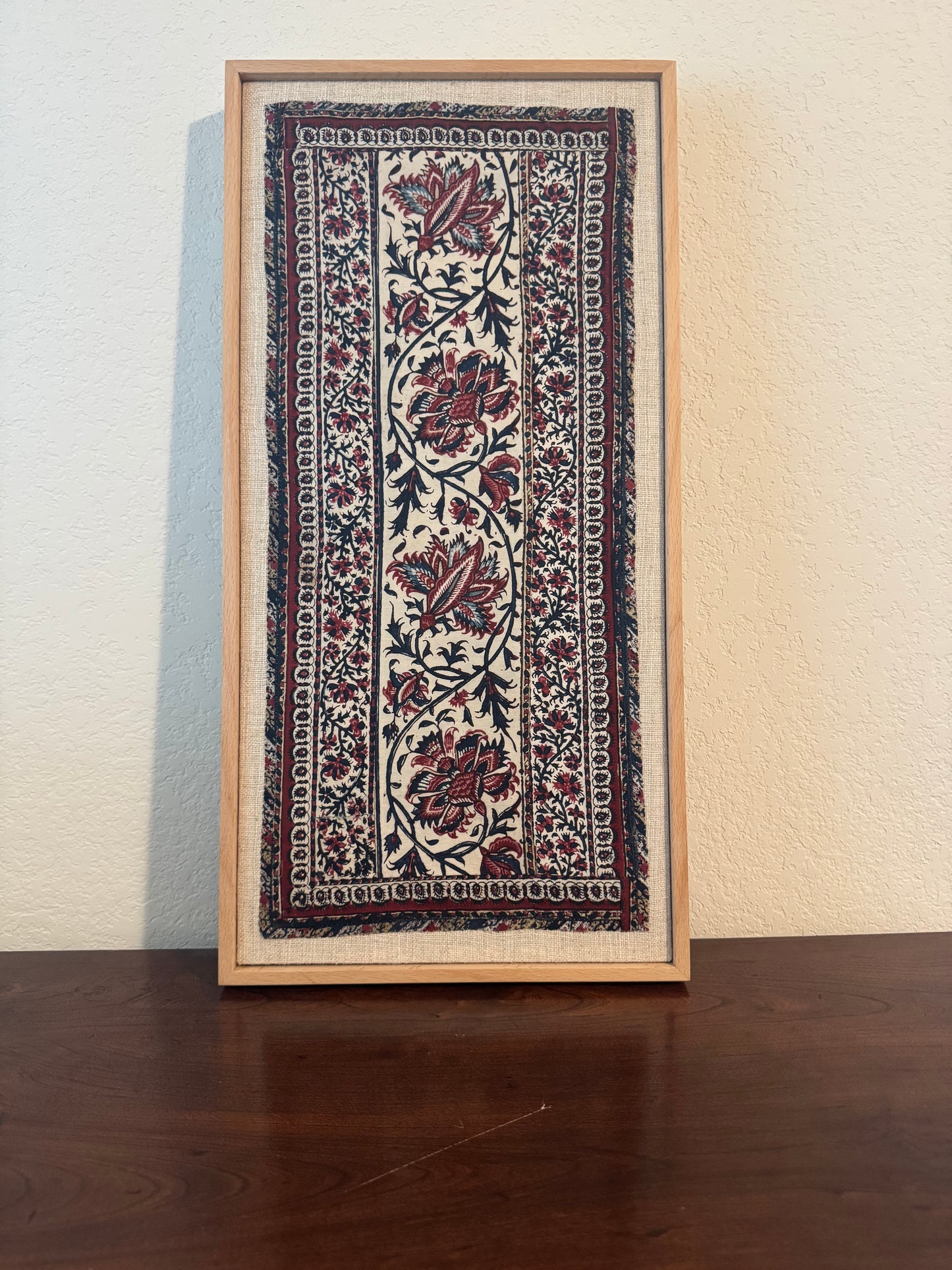 19th Century Kalamkari Indo-Persian Framed Textile