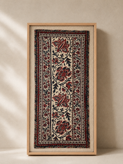 19th Century Kalamkari Indo-Persian Framed Textile