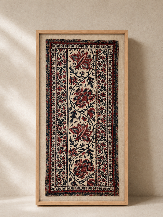 19th Century Kalamkari Indo-Persian Framed Textile