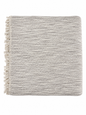 Black Herringbone blanket with tassels on a white background