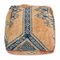 Textile square with geometric pattern on a white background