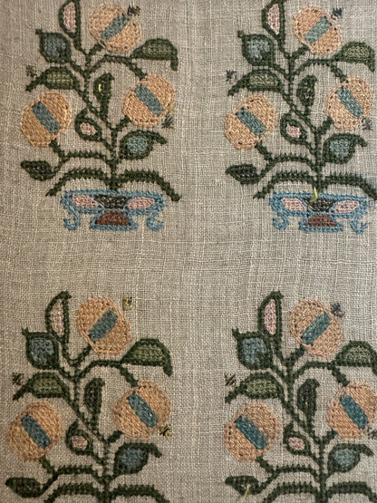 19th Century Ottoman Embroidery, Framed — 10.5"×12"