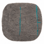 Gray textured mat with teal accents on a white background