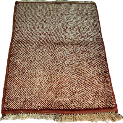 Moroccan Handwoven Red Wool Kilim