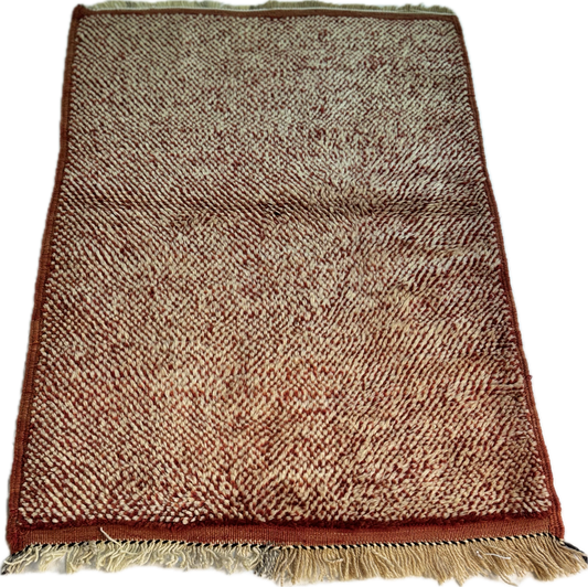Moroccan Handwoven Red Wool Kilim