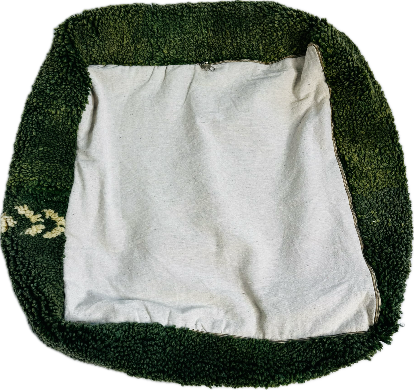 Vintage Moroccan Green Pouf Set