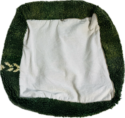 Vintage Moroccan Green Pouf Set