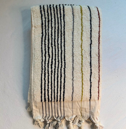 Handwoven Premium Cotton Towels Colored Stripes- Spa Style