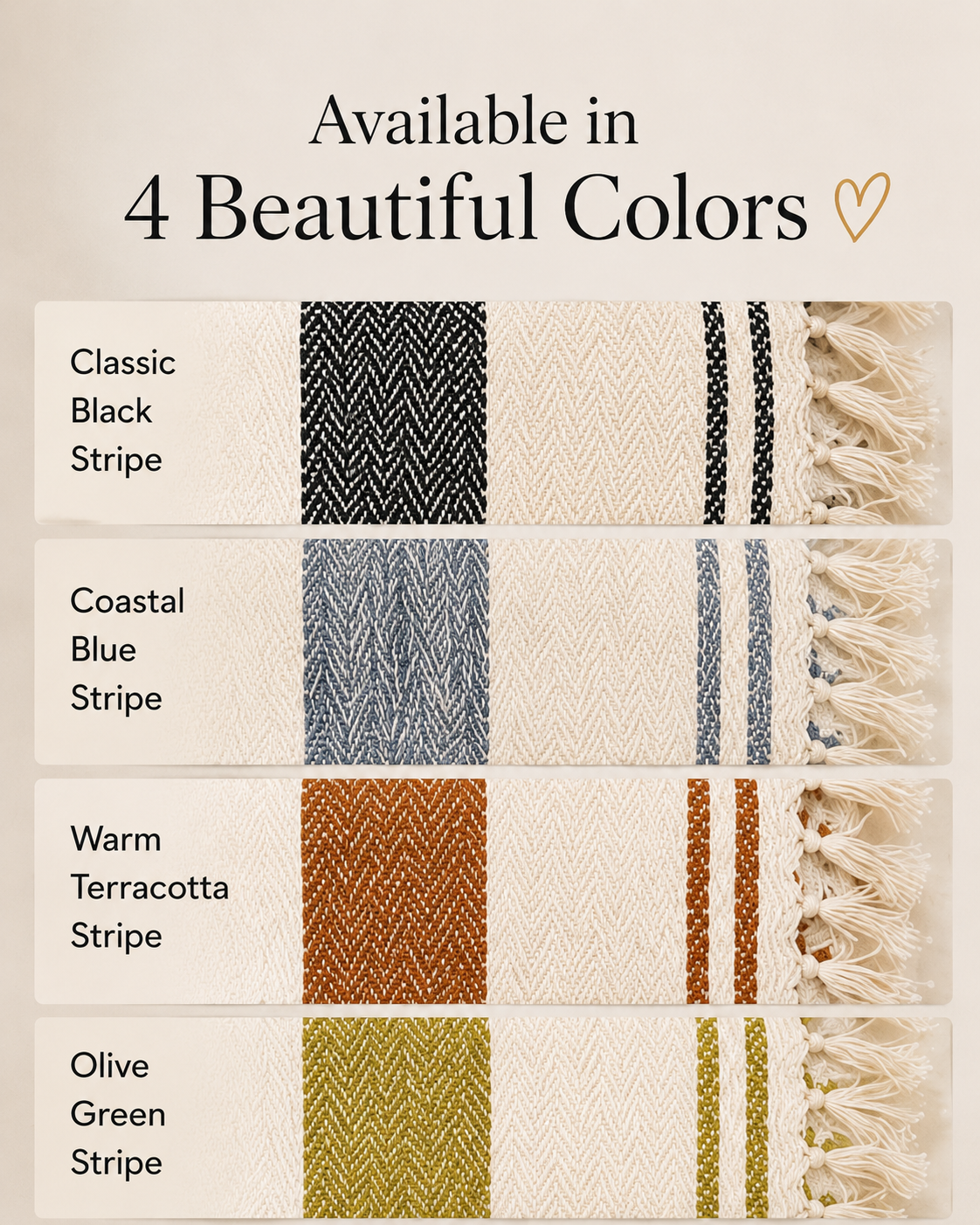Striped Herringbone Premium Cotton Throws- Soft Everyday Luxury