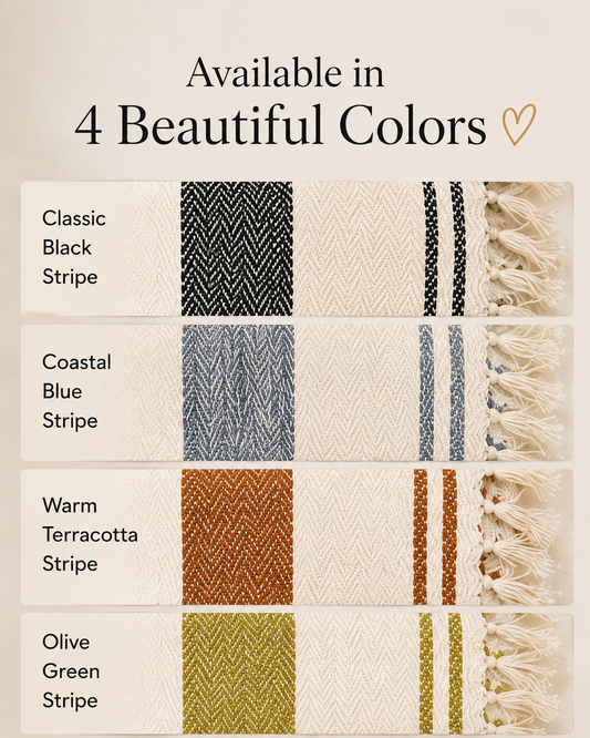 Striped Herringbone Premium Cotton Throws- Soft Everyday Luxury