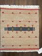 Handmade Moroccan Accent Rug – Natural and Red | 22" × 19"