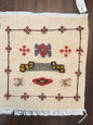 Handmade Moroccan Accent Rug –Ivory Berber Geometric Patterns | 22" × 20"