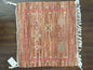 Handmade Moroccan Accent Rug – Brown Pink Geometric Patterns | 24" × 21"