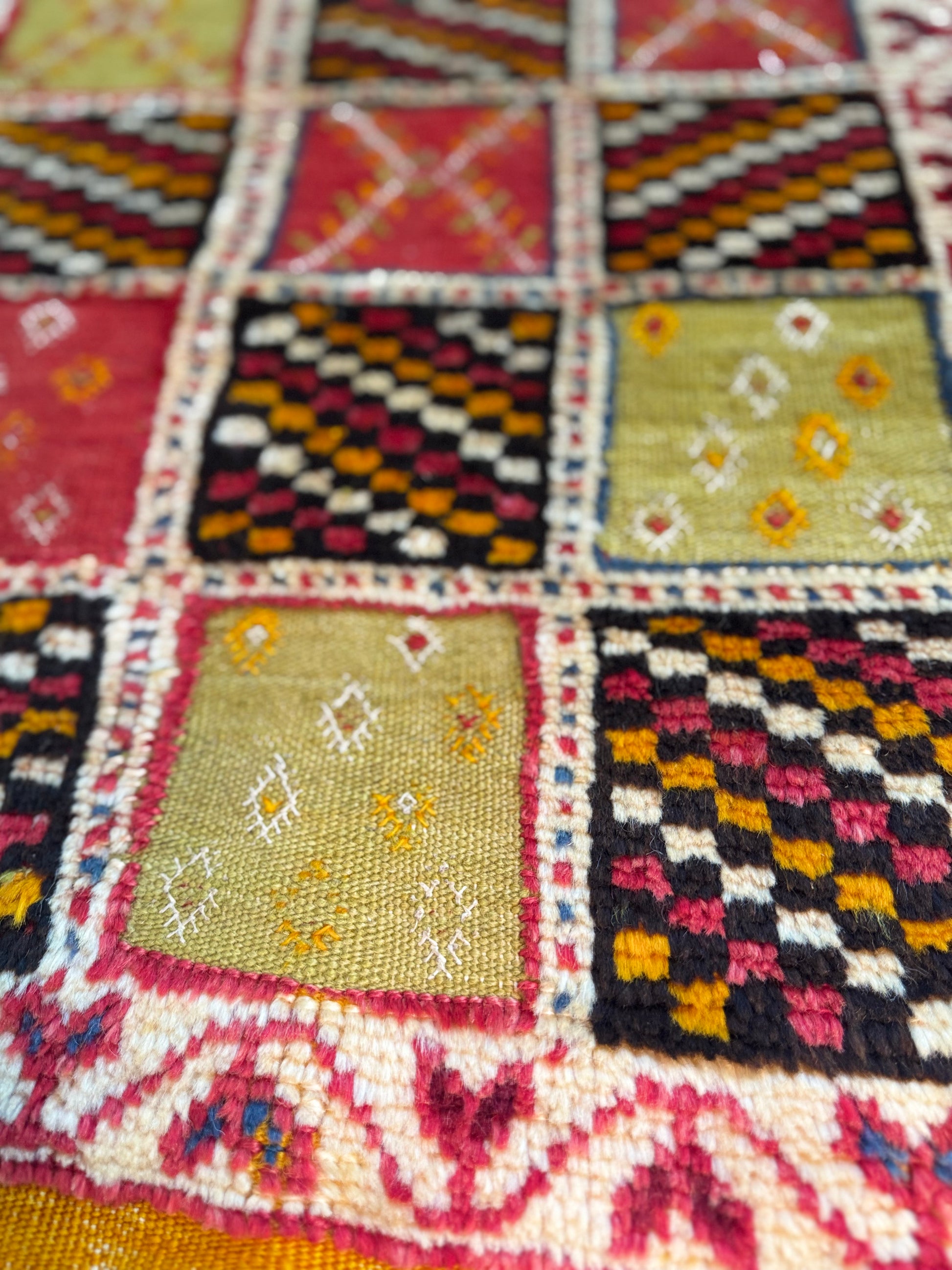 Close-up of a colorful various geometric patterns.