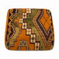 Decorative pillow with geometric pattern on a white background